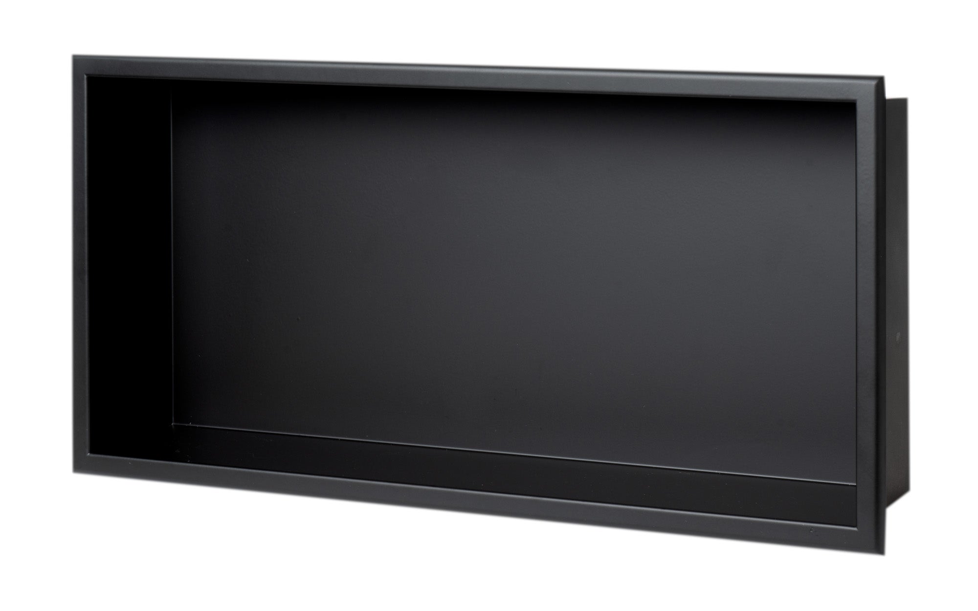 ALFI brand ABNC2412-BLA 24 x 12 Black Matte Stainless Steel Horizontal Single Shelf Bath Shower Niche, 20 Gauge