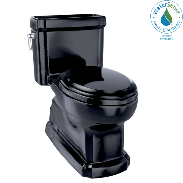 TOTO Eco Guinevere Elongated 1.28 GPF Universal Height Skirted Toilet with SoftClose Seat, Ebony, Vitreous China|Plastic, MS974224CEF#51