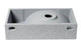 ALFI brand 15.75" x 8.66" Rectangle Wall Mount Concrete Bathroom Sink, Gray Matte, 1 Faucet Hole, ABCO108