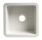 ALFI brand 18" Square Fireclay Bar/Prep Sink, White, ABF1818S-W