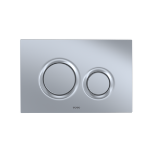 Alternate Image for TOTO Dual Flush Round Push Button Plate for Select DuoFit In-Wall Tank Unit, Matte Silver, Plastic, YT930#MS