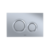 TOTO Dual Flush Round Push Button Plate for Select DuoFit In-Wall Tank Unit, Matte Silver, Plastic, YT930#MS