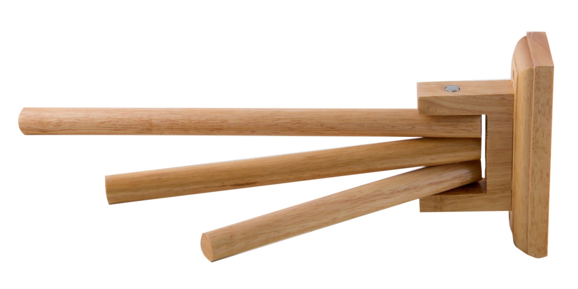 ALFI brand AB5506 16" Triple Rack Wooden Towel Bar Bathroom Accessory, Rubber Wood, Natural Wood
