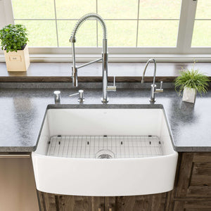 Alternate Image for ALFI brand 30" Fireclay Farmhouse Sink with Accessories, White, ABFC3020-W