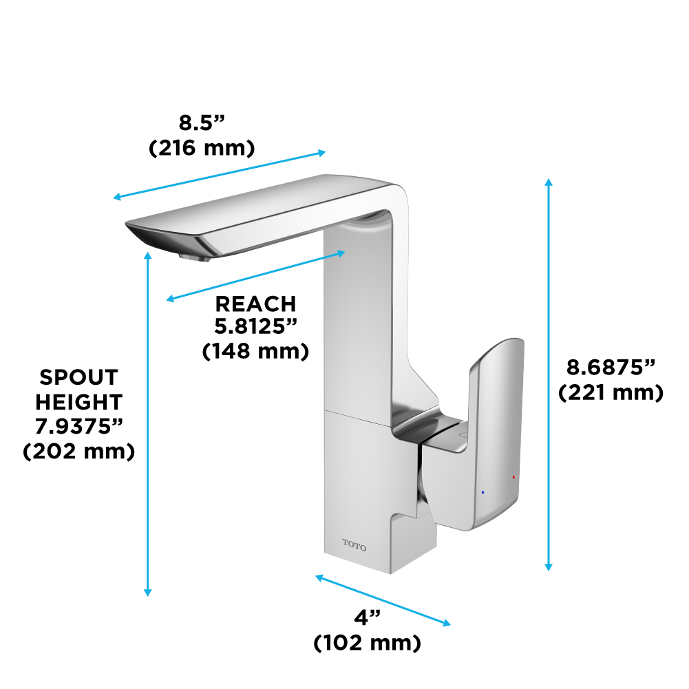 TOTO GR Series 1.2 GPM Single Side Handle Bathroom Sink Faucet with COMFORT GLIDE Technology and Drain Assembly, Brushed Nickel, Brass, TLG02309U#BN