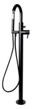 ALFI brand Brass, AB2534-BM Black Matte Single Lever Floor Mounted Tub Filler Mixer w Hand Held Shower Head