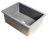 ALFI brand 27" Under Mount Fireclay Kitchen Sink, Gray Matte, No Faucet Hole, ABF2718UD-GM