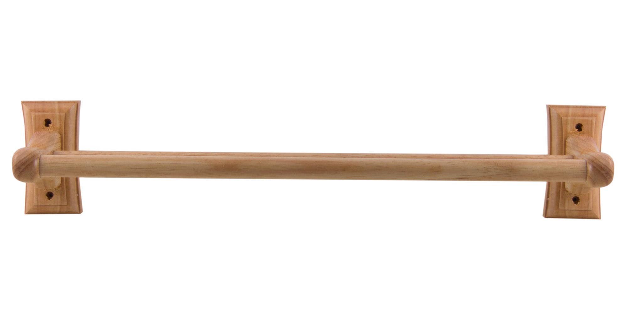 ALFI brand AB5505 24" Double Rack Wooden Towel Bar Bathroom Accessory, Rubber Wood, Natural Wood