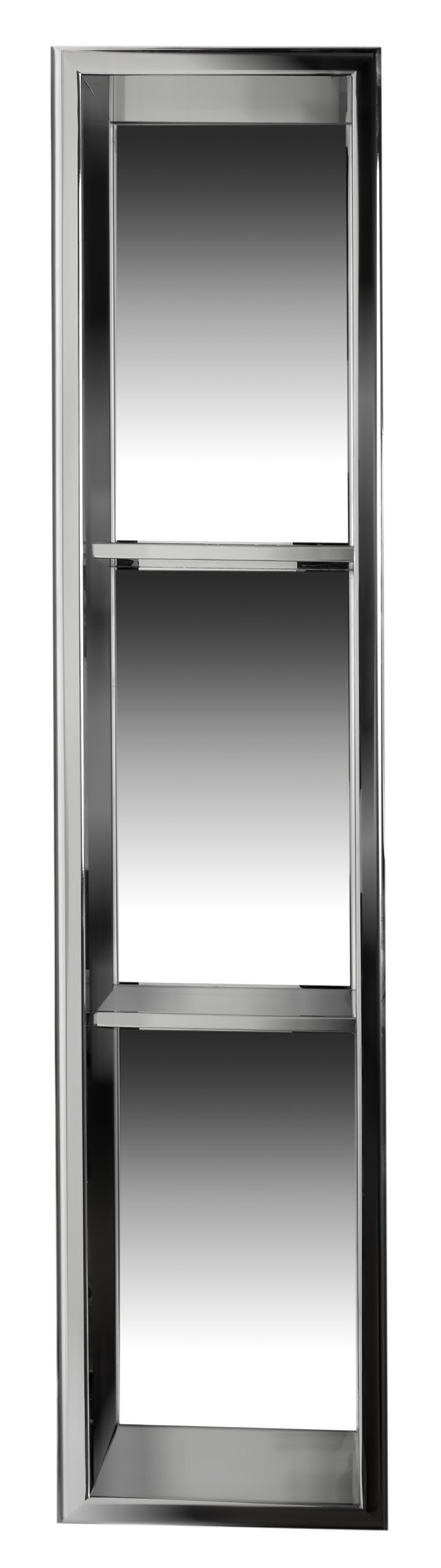 ALFI brand ABN0836-PSS 8 x 36 Polished Stainless Steel Vertical Triple Shelf Bath Shower Niche, 20 Gauge