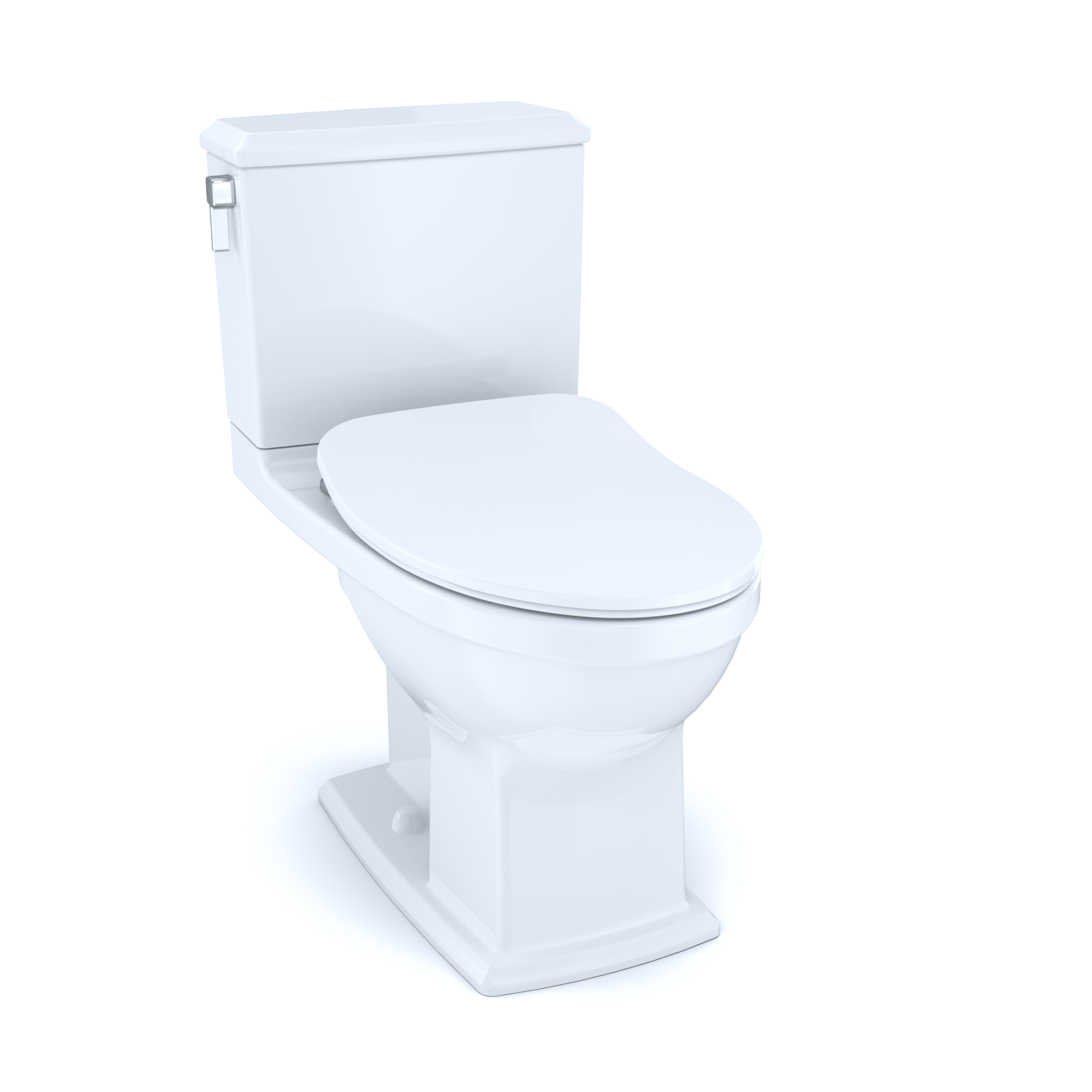 TOTO Connelly Two-Piece Elongated Dual Flush 1.28 and 0.9 GPF Toilet with CEFIONTECT, WASHLET+ Ready, Cotton White, Vitreous China, MS494234CEMFG#01