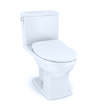 TOTO Connelly Two-Piece Elongated Dual Flush 1.28 and 0.9 GPF Toilet with CEFIONTECT, WASHLET+ Ready, Cotton White, Vitreous China, MS494234CEMFG#01