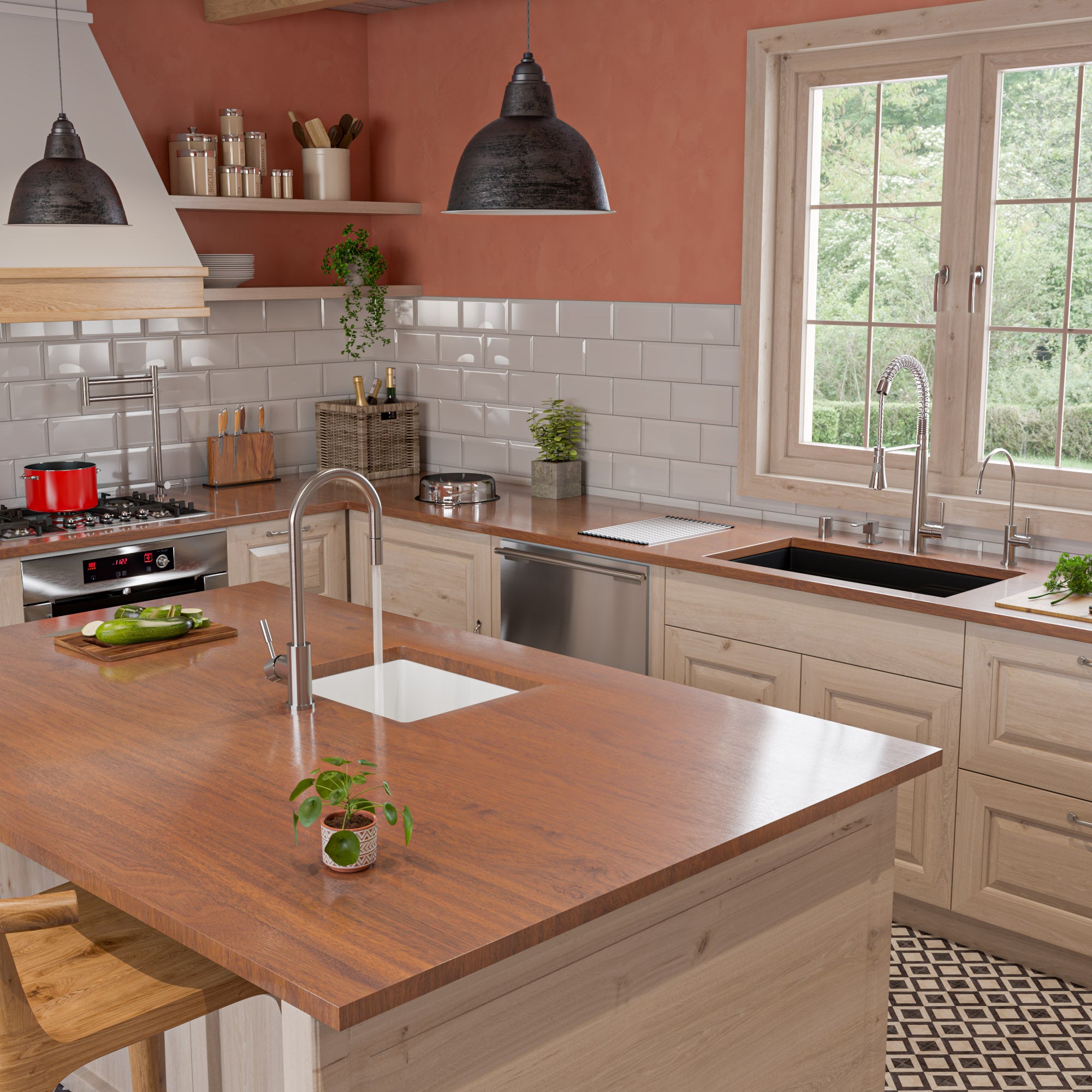 ALFI brand 32 fireclay workstation farmhouse step rim sink black matte product image