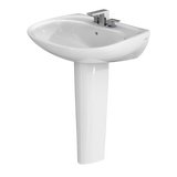 TOTO Prominence Oval Basin Pedestal Bathroom Sink with CEFIONTECT for 4 inch Center Faucets, Cotton White, Vitreous China, LPT242.4G#01