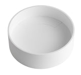 ALFI brand 15.13" x 15.13" Round Above Mount Resin Bathroom Sink, White Matte, No Faucet Hole, ABRS15R