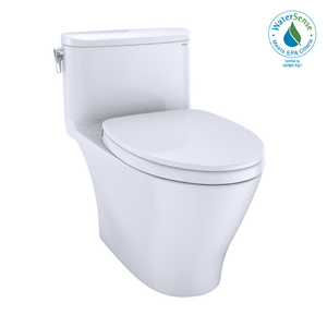 Alternate Image for TOTO Nexus One-Piece Elongated 1.28 GPF Universal Height Toilet with CEFIONTECT and SS124 SoftClose Seat, WASHLET+ Ready, Cotton White, Vitreous China, MS642124CEFG#01