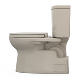 TOTO Vespin II 1G Two-Piece Elongated 1.0 GPF Universal Height Toilet with CEFIONTECT and SS124 SoftClose Seat, WASHLET+ Ready, Bone, Vitreous China|Plastic, MS474124CUFG#03