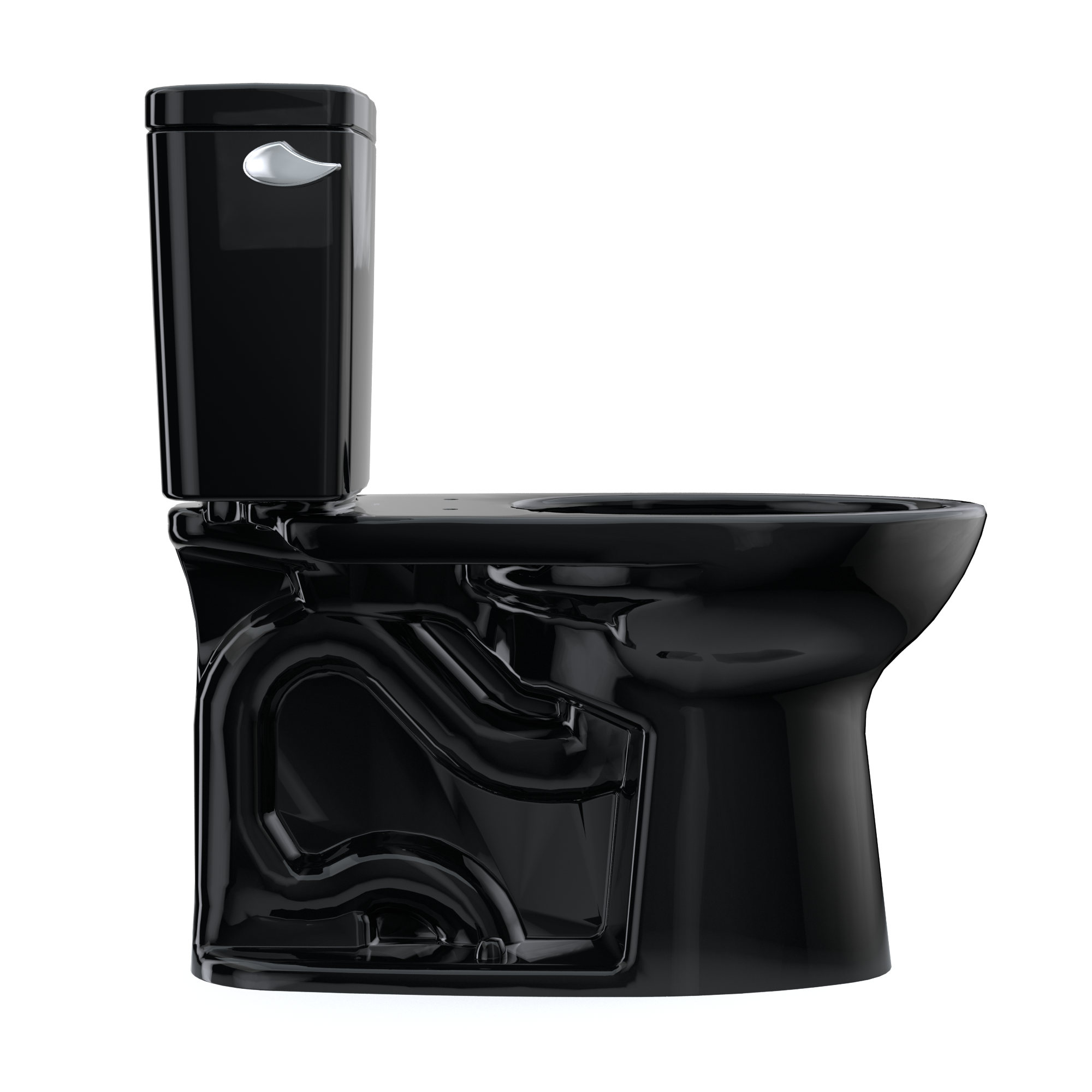TOTO Drake Two-Piece Elongated 1.28 GPF Universal Height TORNADO FLUSH Toilet, Ebony, Vitreous China, CST776CEF#51