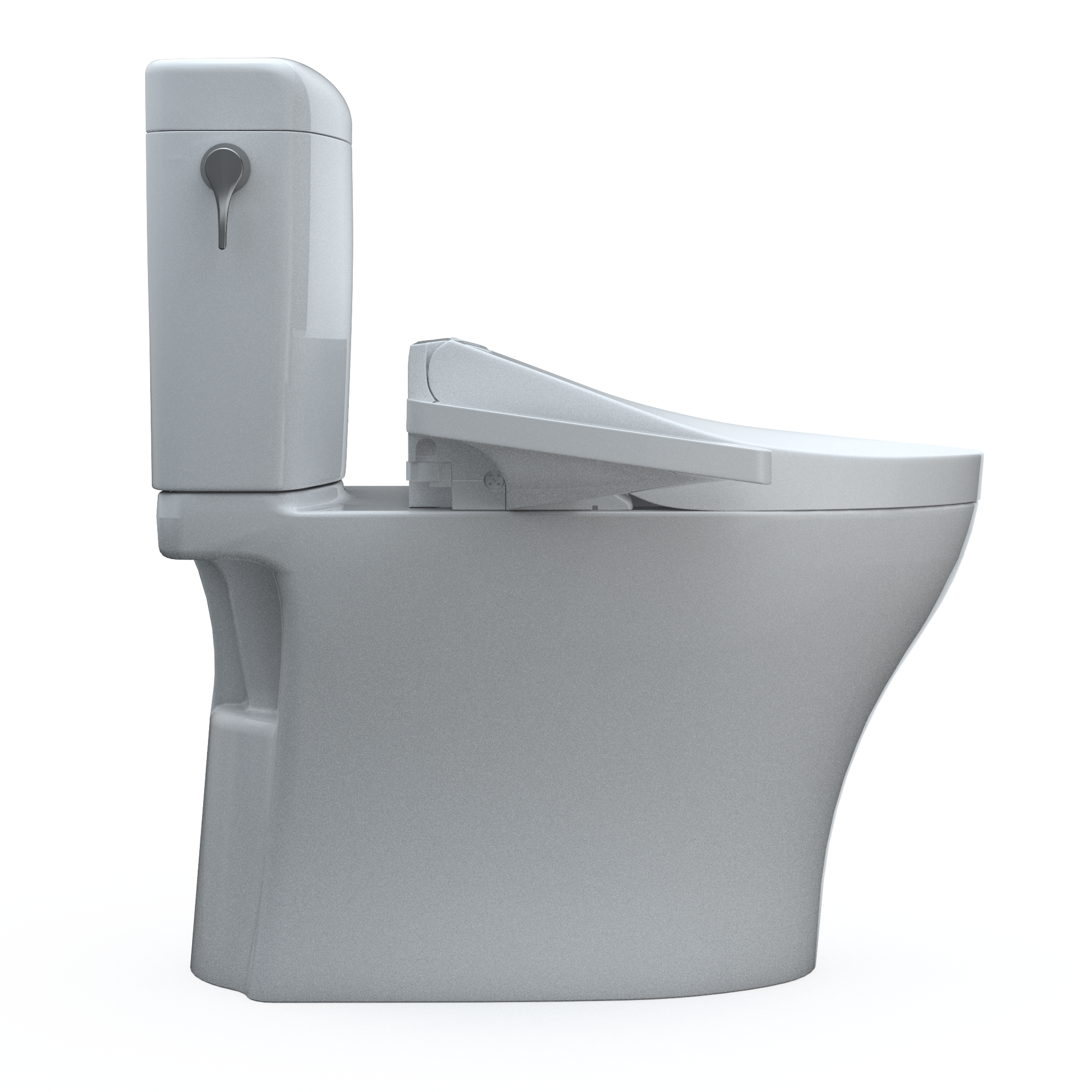TOTO WASHLET+ Aquia IV Cube Two-Piece Elongated Dual Flush 1.28 and 0.9 GPF Toilet with C2 Bidet Seat, Cotton White, Vitreous China|Plastic, MW4363074CEMFGN#01