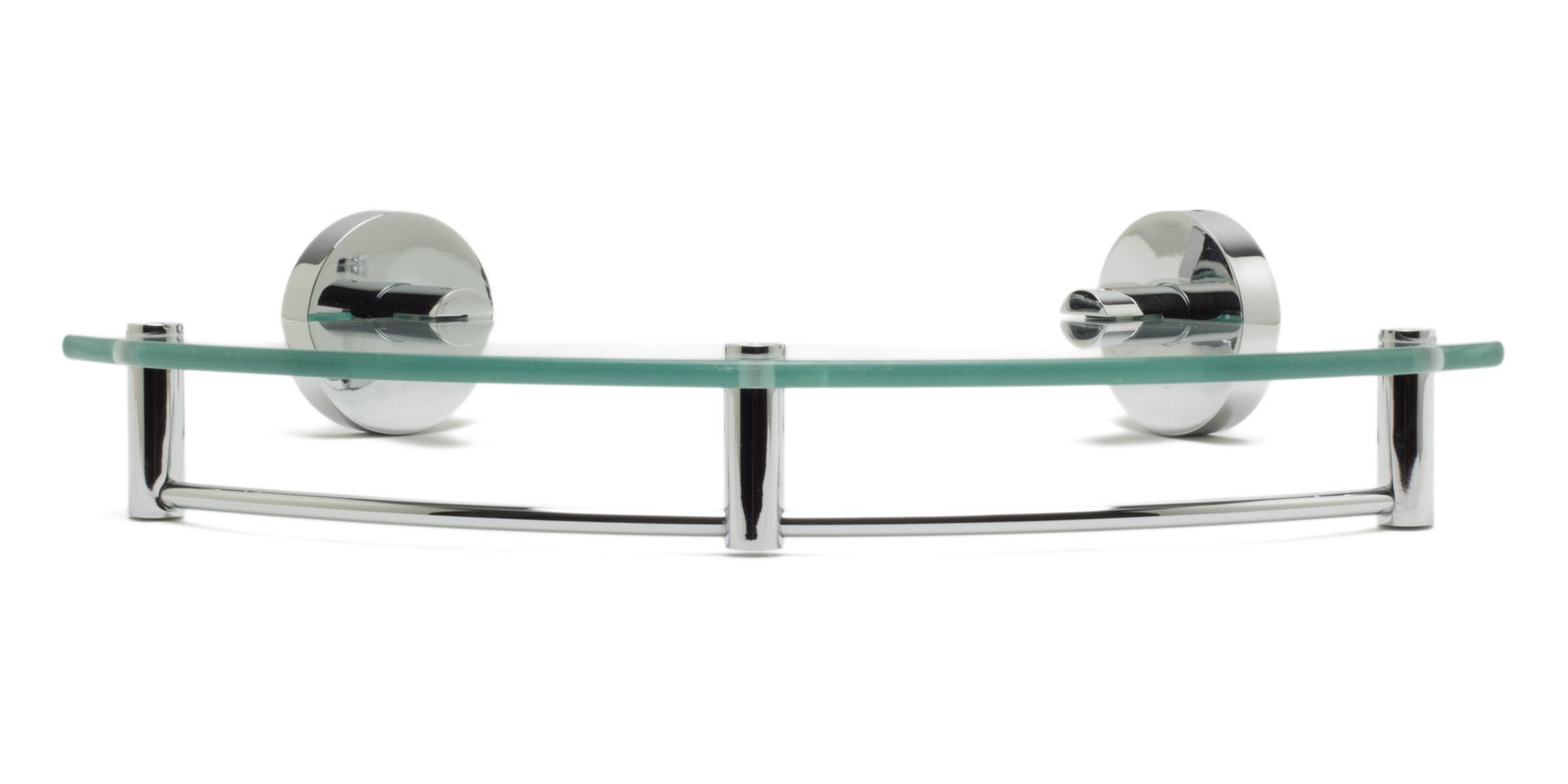 ALFI brand AB9546 Polished Chrome Corner Mounted Glass Shower Shelf Bathroom Accessory, Brass, Grey