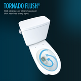 TOTO Drake Two-Piece Round 1.28 GPF Universal Height TORNADO FLUSH Toilet with CEFIONTECT, Cotton White, Vitreous China, CST775CEFRG#01