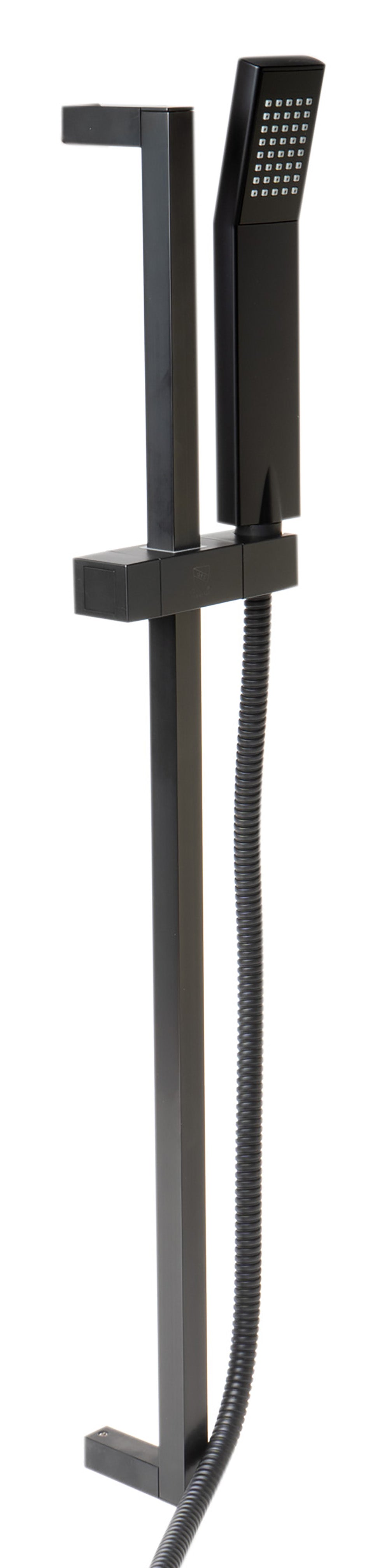 ALFI brand AB7606-BM Black Matte Square Sliding Rail Hand Shower Set, Brass
