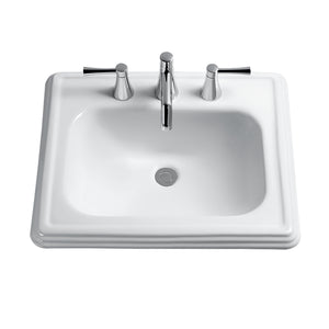 Alternate Image for TOTO Promenade Rectangular Self-Rimming Drop-In Bathroom Sink for 8 Inch Center Faucets, Cotton White, Vitreous China, LT531.8#01