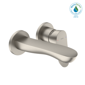 Alternate Image for TOTO GO 1.2 GPM Wall-Mount Single-Handle Bathroom Faucet with COMFORT GLIDE Technology, Brushed Nickel, Brass, TLG01310UA#BN