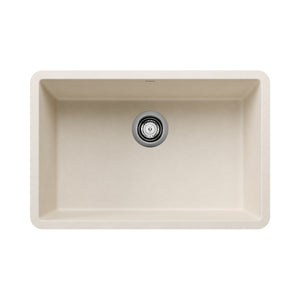 Alternate Image for Blanco Precis 27" Undermount Silgranit Kitchen Sink, Soft White, No Faucet Hole, 527403
