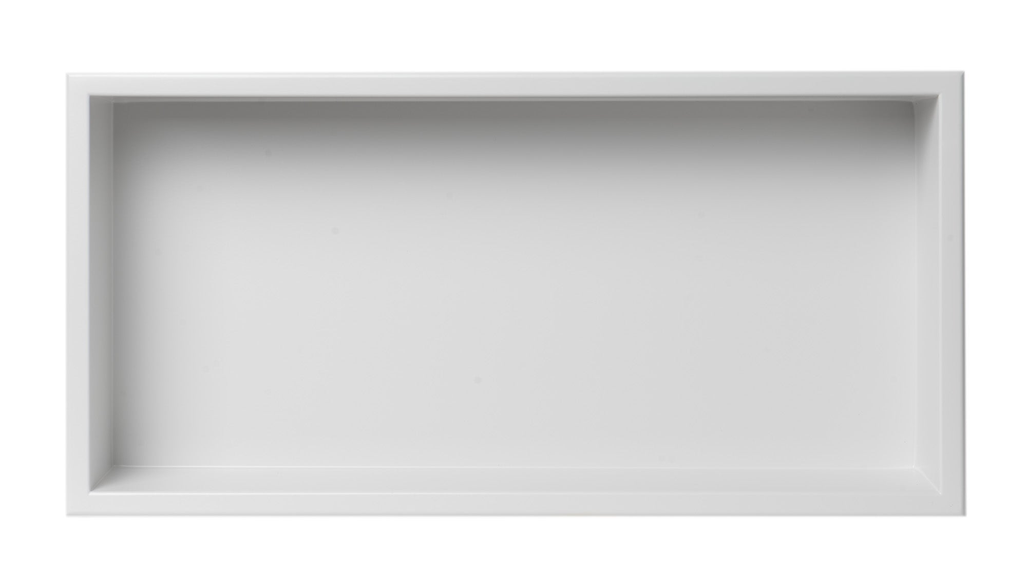 ALFI brand ABNC2412-W 24 x 12 White Matte Stainless Steel Horizontal Single Shelf Bath Shower Niche, 20 Gauge