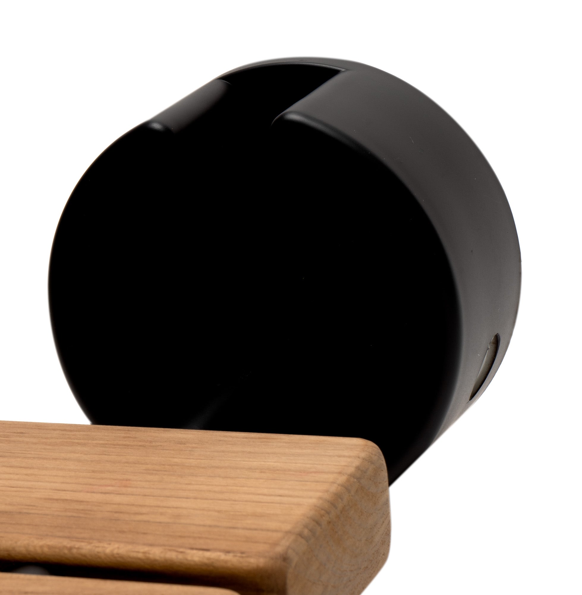 ALFI brand ABS16R-BM Black Matte 16" Wide Foldable Teak Shower Seat with Round Hardware, Teak Wood, Natural Wood