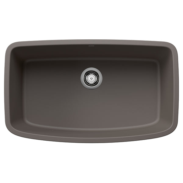 Blanco Valea 32" Undermount Silgranit Kitchen Sink, Volcano Gray, No Faucet Hole, 443128