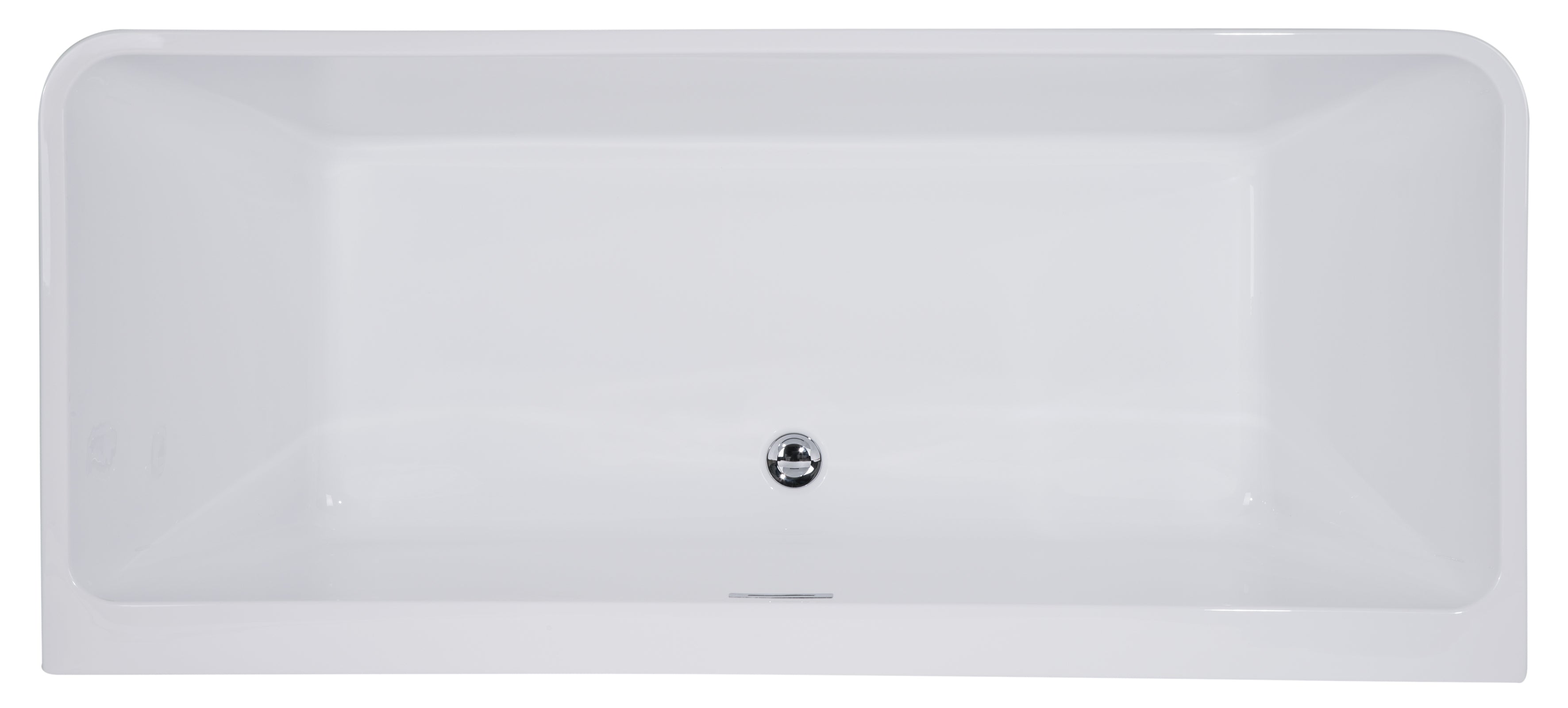 Alternative View of ALFI brand 67" Acrylic Free Standing Rectangle Soaking Bathtub, White, AB8859