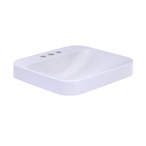Alternate Image for TOTO Arvina Rectangular 20" Vessel Bathroom Sink with CEFIONTECT for 4 Inch Center Faucets, Cotton White, Vitreous China, LT415.4G#01