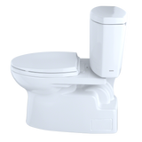 TOTO Vespin II Two-Piece Elongated 1.28 GPF Universal Height Skirted Design Toilet with CEFIONTECT, Cotton White, Vitreous China, CST474CEFG#01