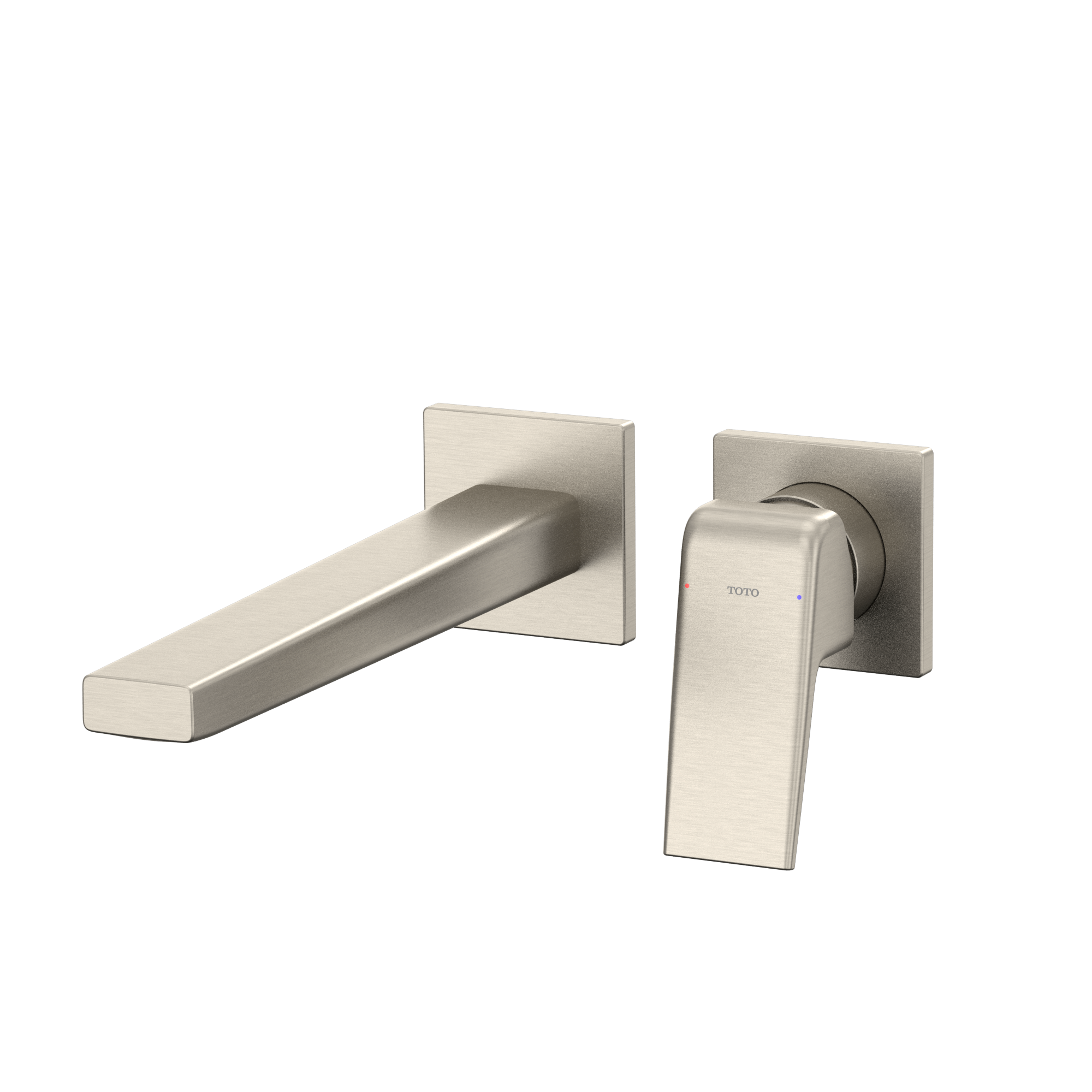 TOTO GB 1.2 GPM Wall-Mount Single-Handle Long Bathroom Faucet with COMFORT GLIDE Technology, Brushed Nickel, Brass, TLG10308U#BN