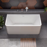 ALFI brand 59" Acrylic Free Standing Rectangle Soaking Bathtub, White, AB8858