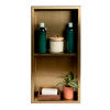 ALFI brand ABNP1224-BG 12" x 24" Brushed Gold PVD Stainless Steel Vertical Double Shelf Shower Niche, 20 Gauge