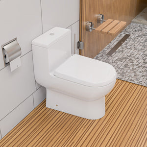 Alternate Image for EAGO Porcelain, White, TB351 Dual Flush One Piece Eco-Friendly High-Efficiency Low Flush Ceramic Toilet