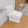 EAGO Porcelain, White, TB351 Dual Flush One Piece Eco-Friendly High-Efficiency Low Flush Ceramic Toilet