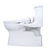 TOTO WASHLET+ Carlyle II One-Piece Elongated 1.28 GPF Toilet with Auto Flush WASHLET+ S7A Contemporary Bidet Seat, Cotton White, Vitreous China|Plastic, MW6144736CEFGA#01