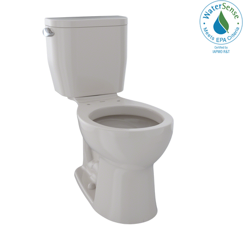 TOTO Entrada Two-Piece Round 1.28 GPF Universal Height Toilet, Sedona Beige, Vitreous China, CST243EF#12