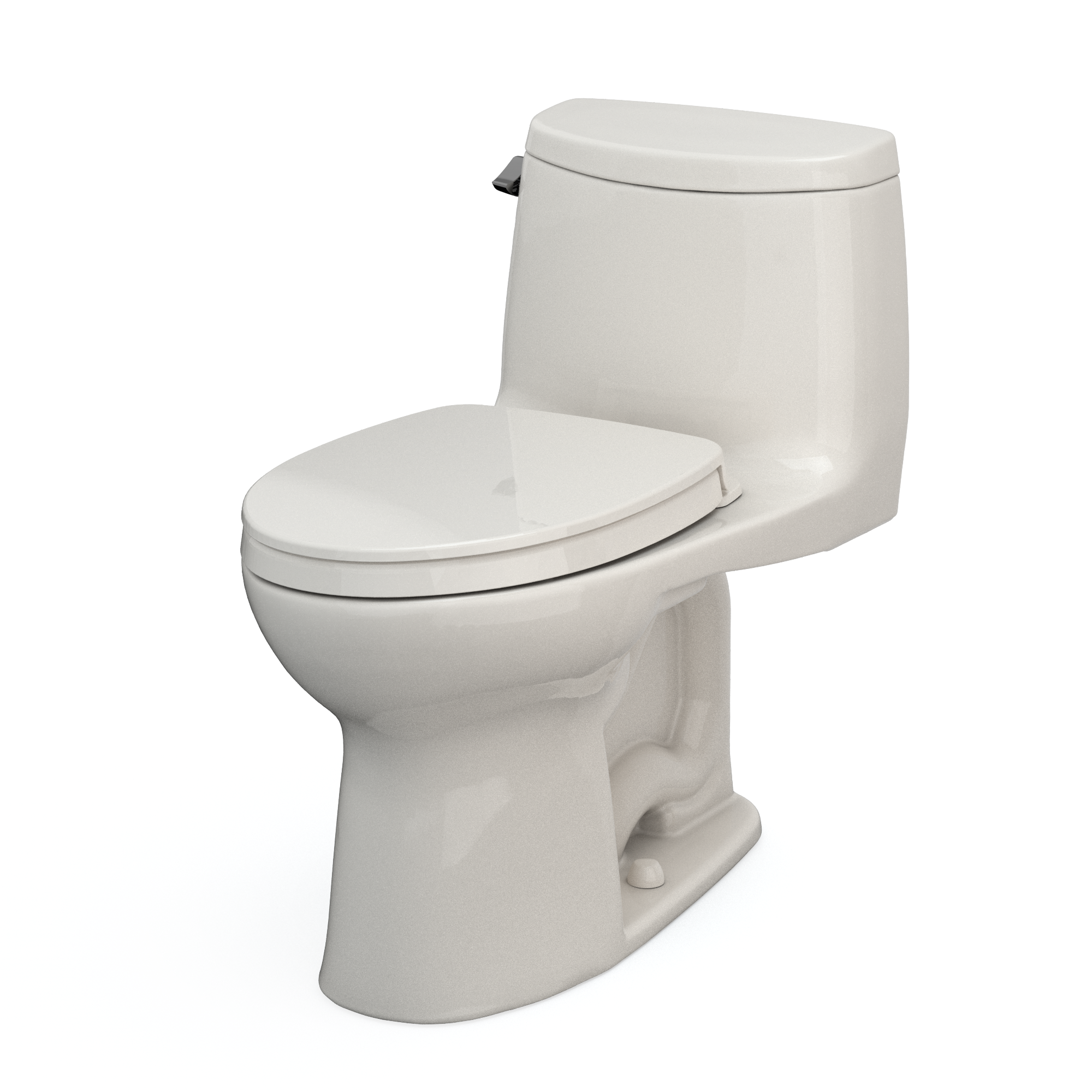 TOTO UltraMax II One-Piece Elongated 1.28 GPF Universal Height Toilet with CEFIONTECT and SS124 SoftClose Seat, WASHLET+ Ready, Colonial White, Vitreous China|Plastic, MS604124CEFG#11