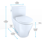 TOTO Legato WASHLET+ One-Piece Elongated 1.28 GPF Universal Height Skirted Toilet with CEFIONTECT, Bone, Vitreous China, MS624124CEFG#03