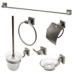 Alternate Image for ALFI brand Brass, AB9509-BN Brushed Nickel 6 Piece Matching Bathroom Accessory Set