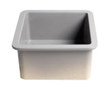 ALFI brand 18" Square Fireclay Bar/Prep Sink, Gray Matte, ABF1818S-GM