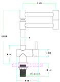 ALFI Solid Brushed Stainless Steel Retractable Single Hole Kitchen Faucet, AB2038-BSS