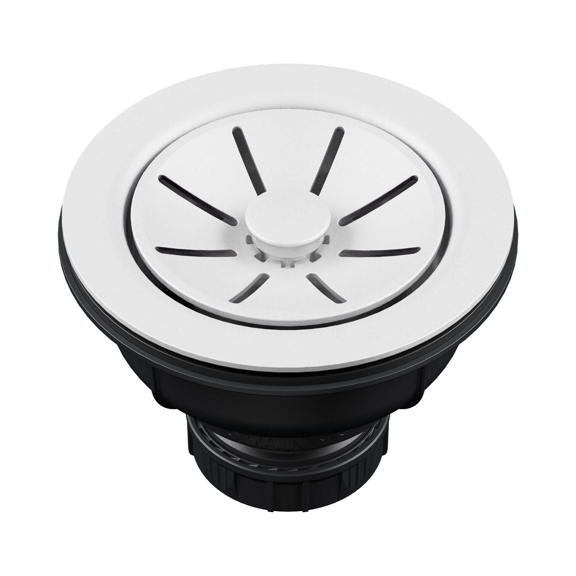 Blanco Essential Silgranit Color-Matched 3.5" Basket Strainer Drain with Turn-to-Close Design - White