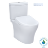 TOTO WASHLET+ Aquia IV Two-Piece Elongated Dual Flush 1.28 and 0.9 GPF Toilet with Auto Flush S7 Contemporary Bidet Seat, Cotton White, Vitreous China|Plastic, MW4464726CEMFGNA#01