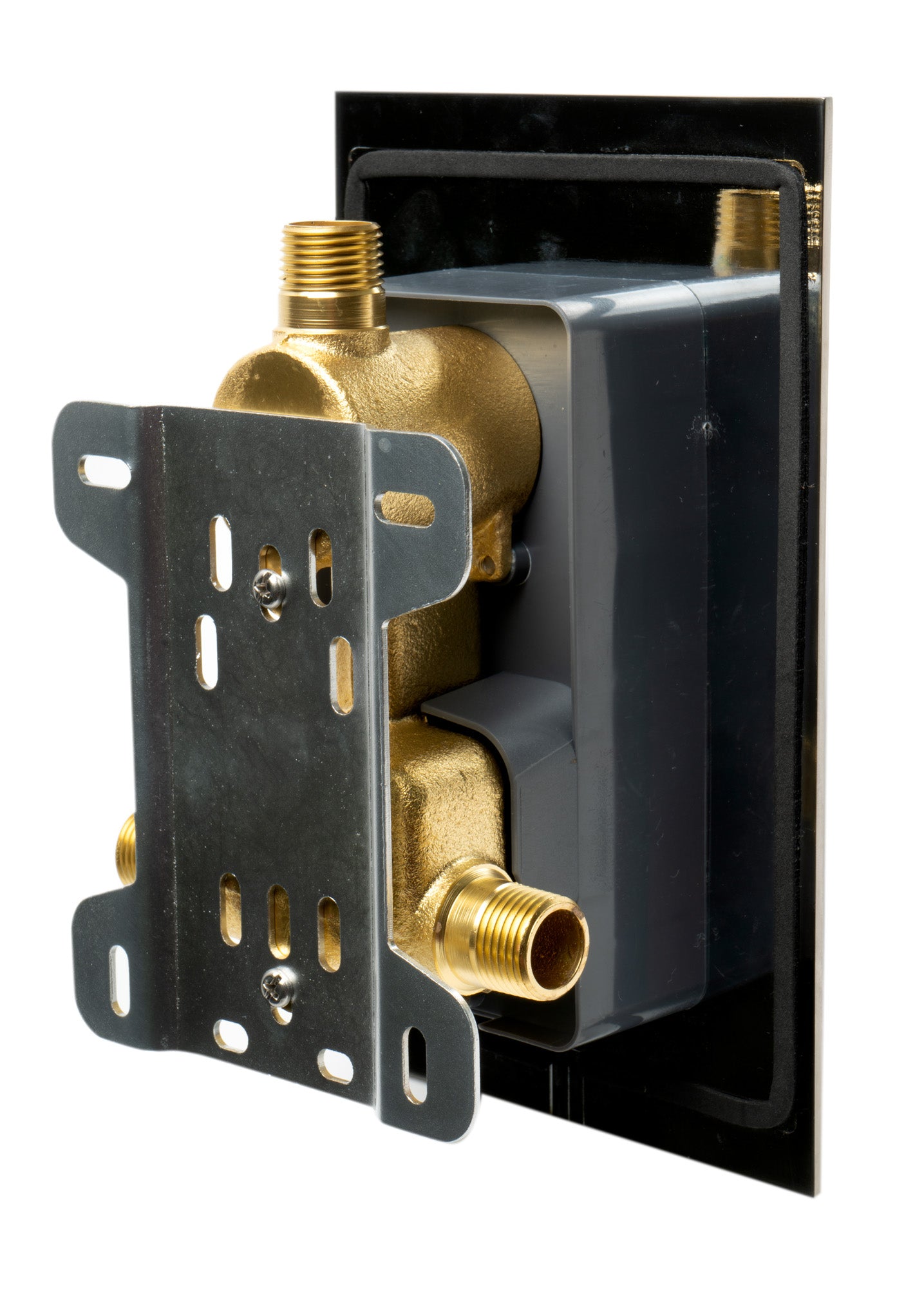 ALFI brand AB2601-BN Brushed Nickel Square Knob 1 Way Thermostatic Shower Mixer, Brass