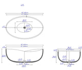 ALFI brand 63" Concrete Free Standing Oval Bathtub, Gray Matte, ABCO63TUB